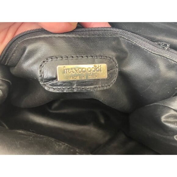 VTG Franco Godi Italia Black Crocodile Embossed Leather Satchel Style Handbag - Picture 15 of 16